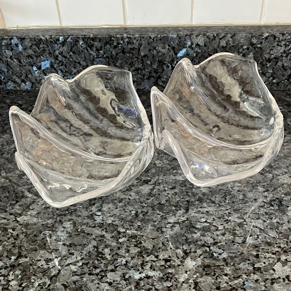 Lucite Shell Shaped Serving Dishes (2)